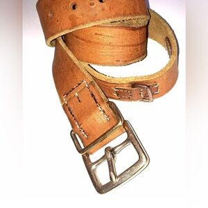 Lucky Brand Leather Belt Chain Hook and Brass Buckle, Unisex 34